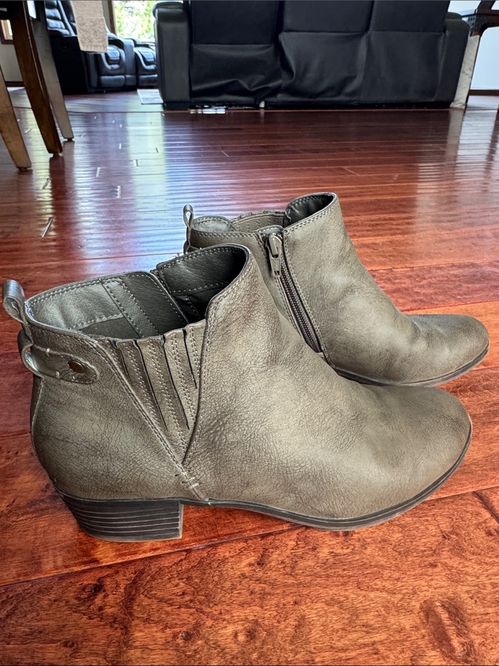 Kim Rogers Gray Ankle Booties with Side Zip 8